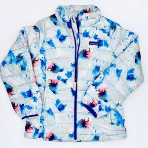 Patagonia down sweater Blue Floral Jacket Sz m 10